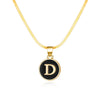 Rinhoo Stainless Steel Round Initial Letter Name Pendant Necklace For Women  A-Z Letters Friendship Choker Jewelry Gifts
