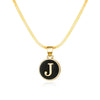 Rinhoo Stainless Steel Round Initial Letter Name Pendant Necklace For Women  A-Z Letters Friendship Choker Jewelry Gifts