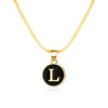 Rinhoo Stainless Steel Round Initial Letter Name Pendant Necklace For Women  A-Z Letters Friendship Choker Jewelry Gifts