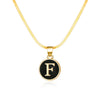 Rinhoo Stainless Steel Round Initial Letter Name Pendant Necklace For Women  A-Z Letters Friendship Choker Jewelry Gifts