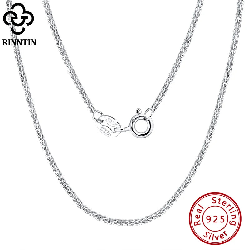 Rinntin 925 Sterling Silver Italian Handmade 1.2mm Chopin Chain Necklace for Women  Simple Basic Neck Chain Jewelry SC53