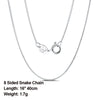 Rinntin 925 Sterling Silver Italian Handmade 1.2mm Chopin Chain Necklace for Women  Simple Basic Neck Chain Jewelry SC53