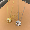 Romantic Lucky Four Leaf Clover Necklaces for Women Refined Cubic Zirconia Love Heart Pendant Stainless Steel Jewelry Gift