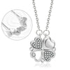Romantic Lucky Four Leaf Clover Necklaces for Women Refined Cubic Zirconia Love Heart Pendant Stainless Steel Jewelry Gift