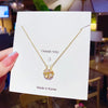 Romantic Lucky Four Leaf Clover Necklaces for Women Refined Cubic Zirconia Love Heart Pendant Stainless Steel Jewelry Gift
