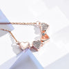 Romantic Lucky Four Leaf Clover Necklaces for Women Refined Cubic Zirconia Love Heart Pendant Stainless Steel Jewelry Gift