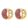 Brass Material Classic Golden Plated Punk Hip Hop Earrings Round Multi Color Set Aaacz Stone Couple Earrings - Image 9