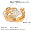 Statement Stainless Steel Delicate Shiny Cubic Zirconia Ring For Women Gold Pvd Plated Finger Jewelry Gift - Image 15