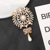 Gold Colour Rhinestone Crystal Flower Brooches For Women Drop Pearl Brooch Pins Wedding Bridal Party Charm Jewelry Gifts - Image 3