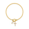 Zircon Cross Charm Bracelet for Women Stackable Birthstone Bracelet Stainless Steel Beaded Stretch Hand Chain Jewelry Girlfriend - Image 13