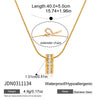 Pearl Look Bead Necklace with Clear Stone Pendant in Gold Tone - Image 12