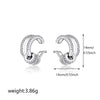 Cubic Zirconia Huggie Hoop Earrings in Gold-Tone Stainless Steel - Image 22