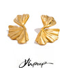Stainless Steel Metal Flower Stud Earrings for All Occasions Pvd Plated Statement Jewelry - Image 1