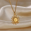 Stainless Steel Geometric Necklace For Women Sun Sunflower Pendant Clavicle Chain Aesthetic Jewelry Accessories - Image 28