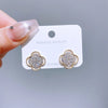 High End CZ Crystal Flower Stud Earrings for Women Platinum Plated Cubic Zirconia Jewelry - Image 6