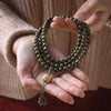 108 Green Sandalwood Wooden Beads Bracelets 6 8mm Women Men Elastic Beaded Long Necklace Buddhist Prayer Yoga Jewelry Gift - Image 5