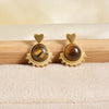 Maillard Series Stainless Steel Earring Tiger Eye Stone No Fade Earrings Sun Oval Butterfly Fan-Shaped Jewelry - Image 2
