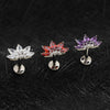 Titanium Marquise Lotus Cartilage Earring 16G Flower CZ Helix Flat Back Stud Labret Piercing Jewelry - Image 3