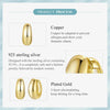 Gold Plated Silver Post Glossy Hoop Earrings, High Polished Statement Jewelry for Women - Image 11