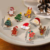 6 pcs/1 set Christmas cartoon brooches, cute Santa Claus, reindeer, and snowman series brooches, suitable for Christmas badges - Image 6