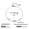 Simple Stainless Steel White Zircon Geometric Bracelet Butterfly Letter M Stackable Bracelet Women's Access - Image 12