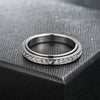 Stainless Steel Rotatable Ring with Small Square Diamond Niche Decompression Design Selling Accessory - Image 5