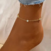 Plated Gold Stainless Steel Anklet White Round Zircon Open Anklet O-Chain for Women Jewelry Beach Party Collocation - Image 1