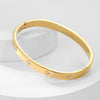 Stainless Steel Open Bangles for Women Gold/Silver Plated 6mm Cubic Zirconia Cuff Bracelet Jewelry Gifts - Image 4