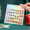 12/20 Pair Christmas Earring Set For Women Shiny Crystal Zircon Snowflake Elk Bowknot Elk Xmas Tree Earring Year Gifts - Image 13