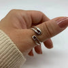 Boho Elegant Style, Christmas Holiday Gift Jewelry Adjustable Safety Pin Wrap Bypass Statement Ring - Image 3