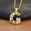Inlaid Colorful Zircon A-Z Letters Pendant Necklace Name Initials Alphabet For Women Accessories Gifts - Image 10
