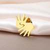 Stainless Steel Brooch Set with Brazilian Sign Language Hand Gestures Fit for Deaf Community Sign Language Fans Daily Wear Gift - Image 7
