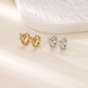 Elegant Zircon Bow Earrings For Women Stainless Steel Gold Color Bowknot Earrings Wedding Jewelry Gift - Image 4