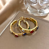 Punk Colorful Heart Shaped Zircon Stainless Steel Earrings Hoop Earrings for Women Girl Ear Huggies Daily Jewelry - Image 4