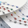 Stainless Steel Bracelets Round Evil Eye Enamel Jewelry Silver Color Hand Turkish Jewelry Bangle Boho Women Bracelet 19.5cm long - Image 1