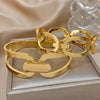 316L Stainless Steel Hollow Oval Chain Cuff Bracelet Bangle For Women Men Simple Gold Plated Stackable Jewelry - Image 6