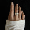 Silver Rings For Women Simple Elegant Open Vintage Gold Wide Flat Ring Jewelry Gift - Image 2