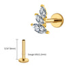 Titanium 16G Cluster Marquise CZ Tragus Helix Stud Conch Lobe Rook Cartilage Leaf Climber Flat Back Labret - Image 27