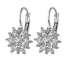 Rose Gold Color Hoop Earrings Flower Cluster Clear CZ Crystal Zirconia Earring for Women Jewelry - Image 5