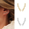 Kyounuo Gold Silver Filled Ear Climber Earrings For Women Zircon Piercing Women's Ear Crawler Stud Earrings Jewelry - Image 2