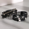 Star Shaped Stackable Multilayer Leather Bracelet for Women Black Wrapped Chain Bangle Daily Jewelry Gift - Image 6