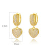 Cubic Zircon Heart Drop Hoop Earrings for Women Gold Plated Ear Cuffs Wedding Aesthetic Jewelry Gift - Image 6