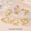 Unique Small Flower Stainless Steel Women's Ring Gold Color Anti Fading Cubic Zirconia Ring Wedding Jewelry Vacation Accessories - Image 2