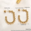 Mhs.sun Gold Plated Square Round Stainless Steel Hoop Earrings Cross Ball Beads Earring For Women Girls Wedding Jewelry - Image 12