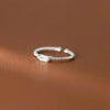 Silver Square Zircon Adjustable Rings For Women Engagement Jewelry Jewellery Argent - Image 5