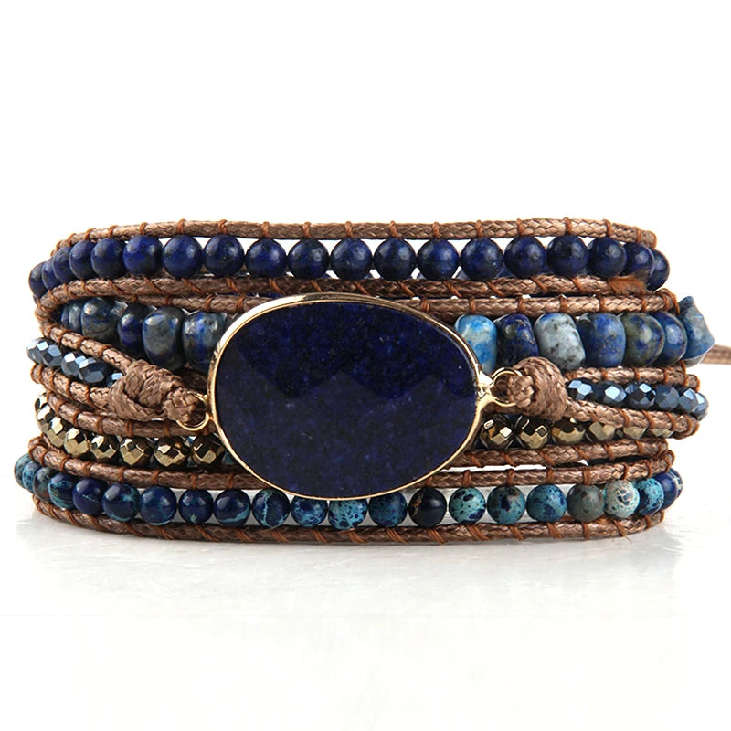 Bohemian Jewelry Boho Bracelet Mixed Stones And Charm Handma Wrap Bracelets Gift - Image 1
