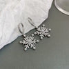 Sparking Crystal Snowflake Earrings For Women Shiny Zircon Imitation Pearl Earring Christmas Year Party Jewelry Gifts - Image 6