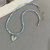 Fresh Color Handmade Choker Necklace for Women Girl Rice Beads With Love Heart Pendant Necklace Wedding Party Jewelry - Image 5
