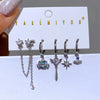 6pcs Cubic Zircon Crystal Pendant Dangle Earrings Set for Women Platinum Plated Party Gift Jewelry - Image 8