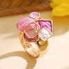 Multicolor Drip Oil Geometic Rings for Women Accessories Elastic Adjustable Gold Color Ring Party Jewelry Gift - Image 8